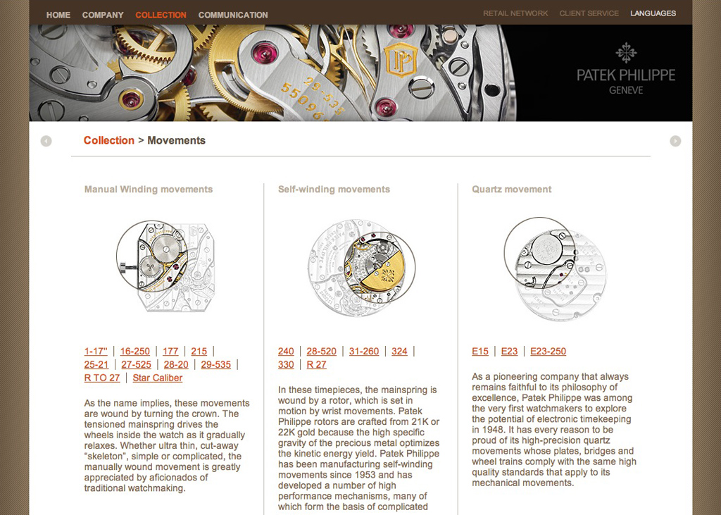 PP web calibres 01 nueva web de Patek Philippe - movements