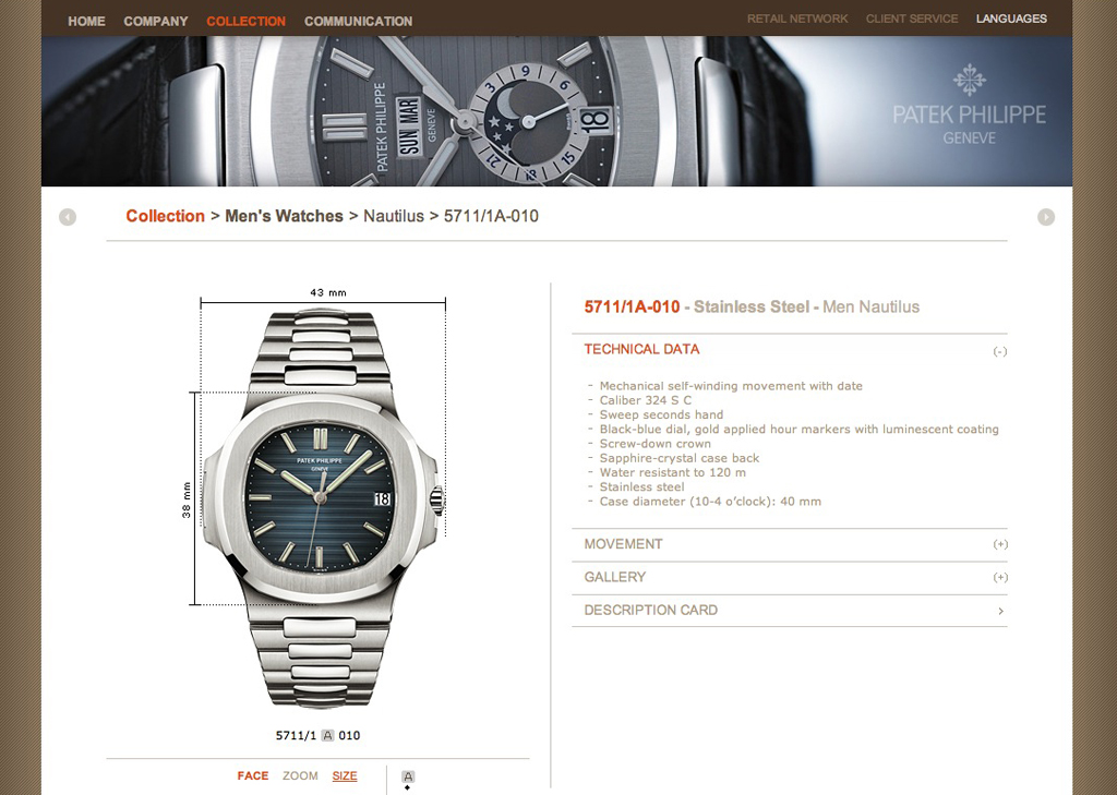 PP web modelos 01 nueva web de Patek Philippe - Nautilus 01