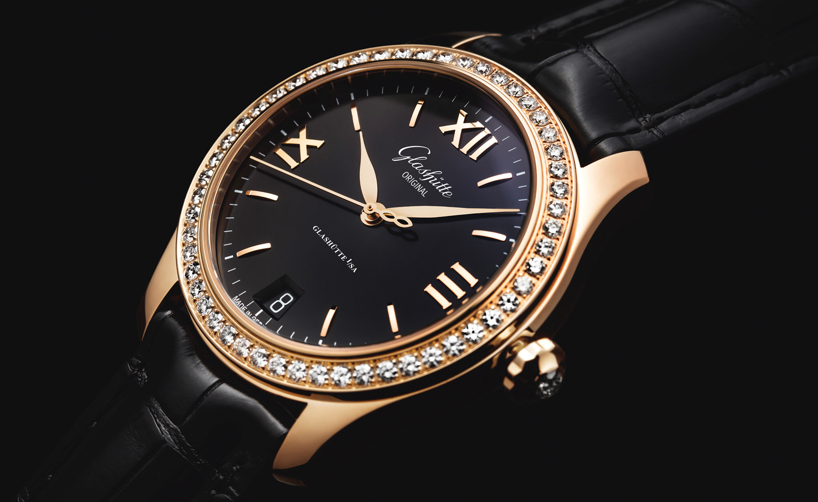 Glashutte Original Lady Serenade 2016 Oro Rosa Bisel Engastado Mood