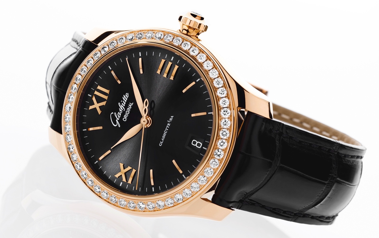 Glashutte Original Lady Serenade 2016 Oro Rosa Bisel Engastado