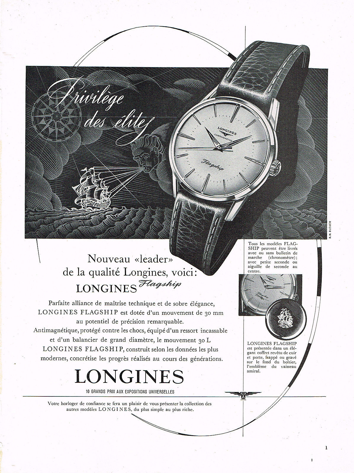 Publicidad Longines Flagship 1958