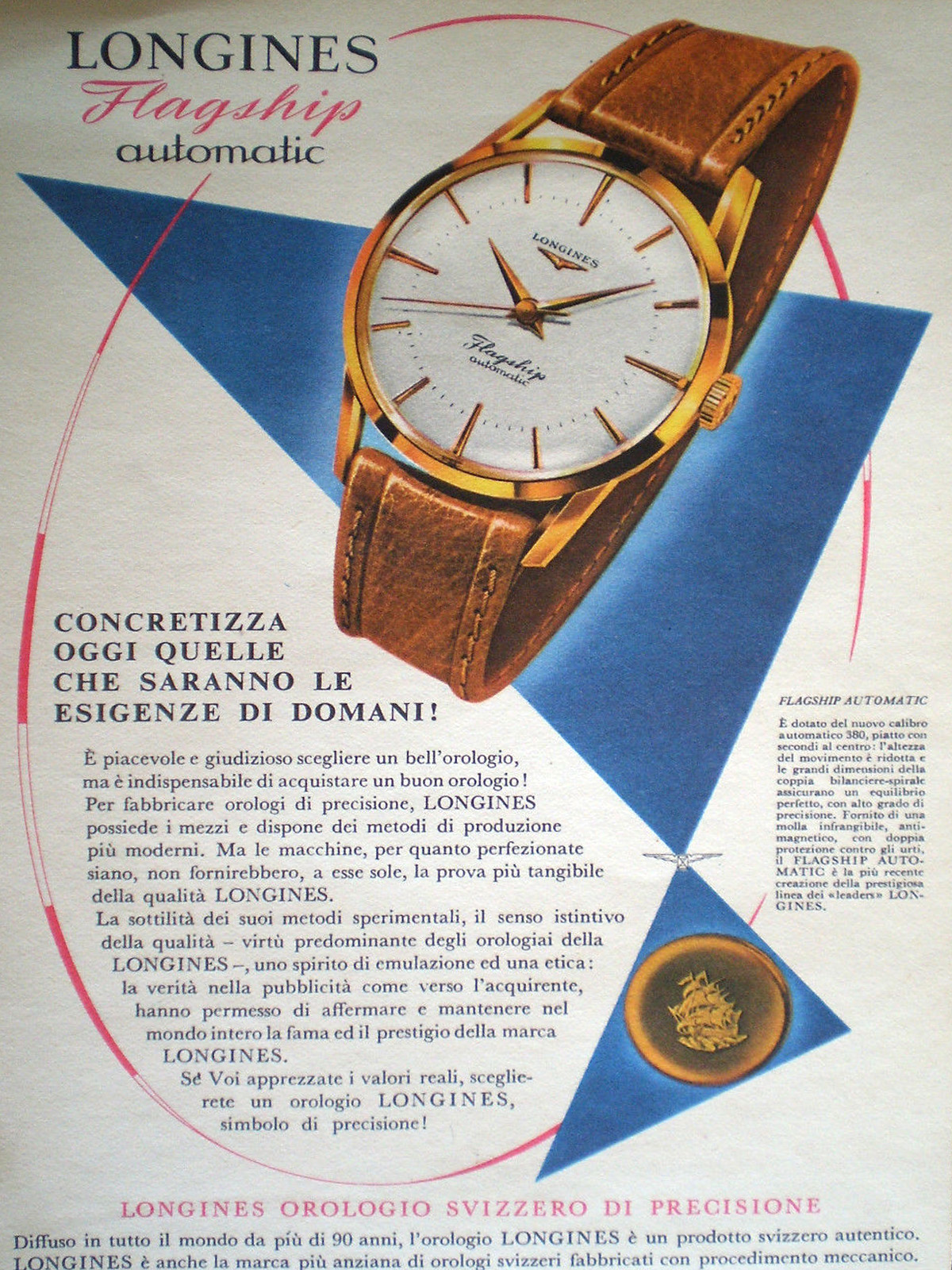 Publicidad Longines Flagship 1960