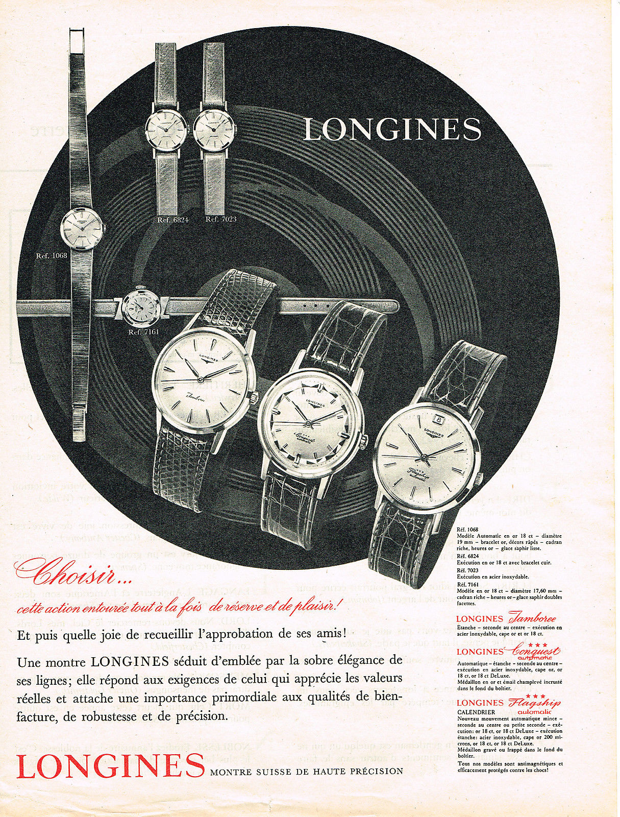 Publicidad Longines Flagship 1961