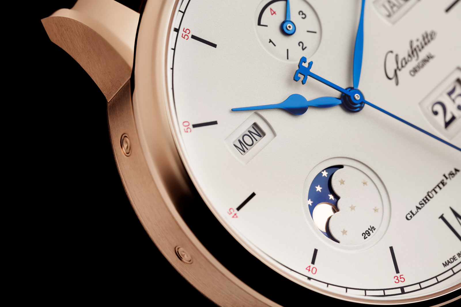 Glashutte Original Senator Excellence Perpetual Calendar Red Gold Detail 2