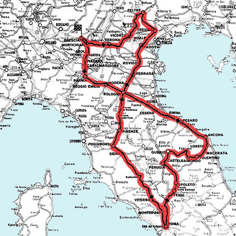 Recorrido 1ª Mille Miglia - 1927