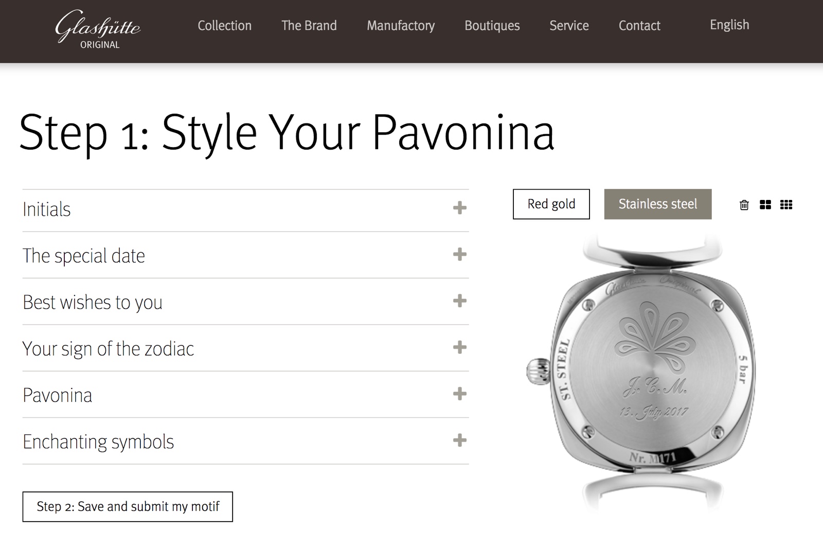 Glashutte Original Pavonina Configurator 6
