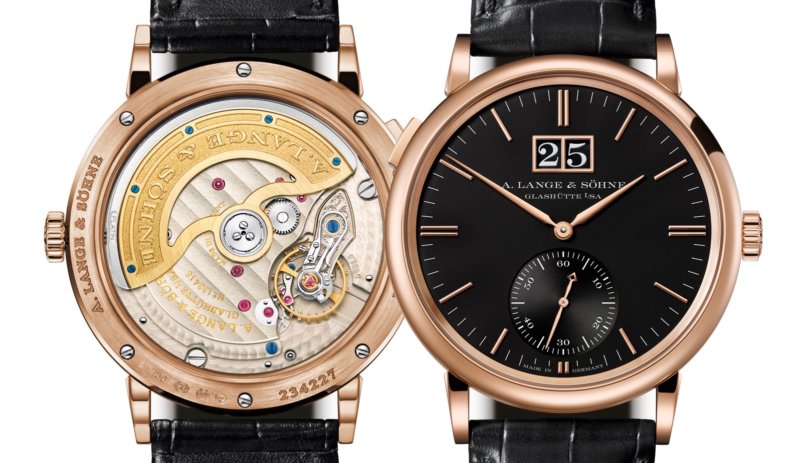 A. Lange & Sohne Saxonia Outsize Date Red Gold