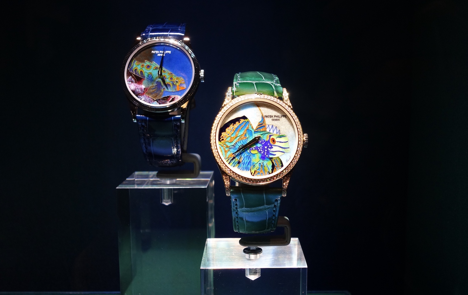 Patek Philippe Rare Handcrafts Exhibition 2018 - Esmalte Grand Feu cloisonné - Peces Tropicales - Ref. 5177G-013 y 5077:100R-035