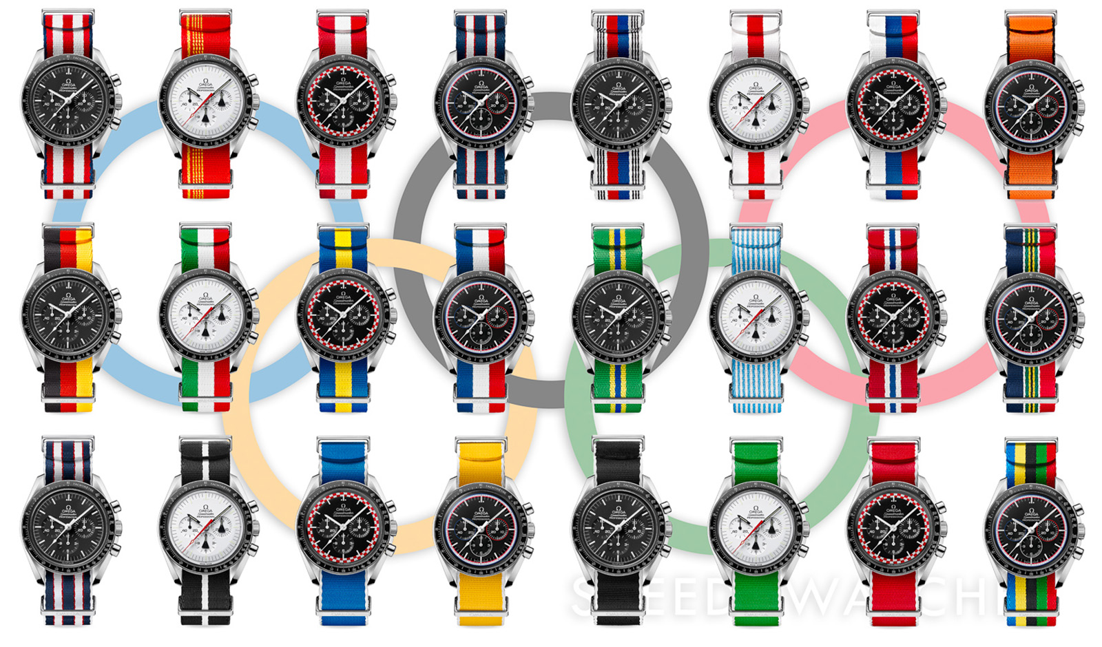 Colección de correas NATO de Omega homenaje de los Juegos Olímpicos