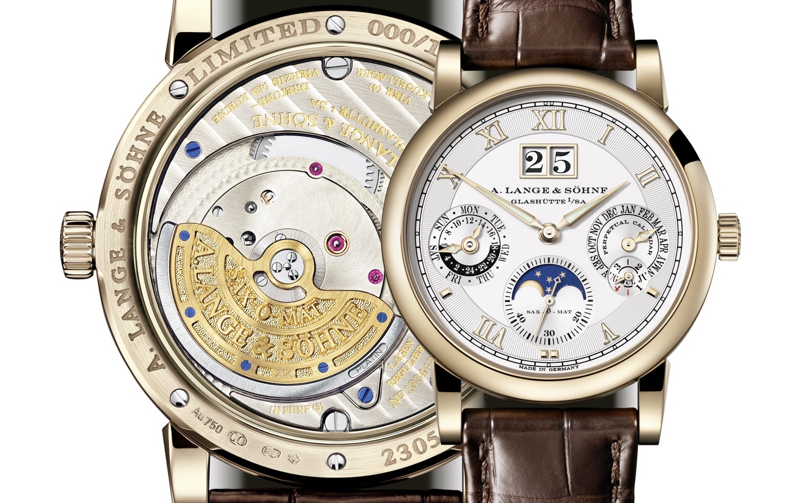 Langematik Perpetual Honeygold Front & Back