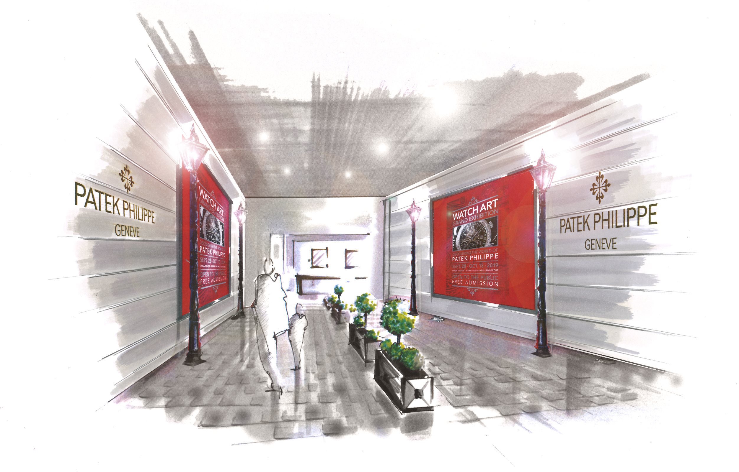 Patek Philippe viaja a Singapore - Watch Art Grand Exhibition Singapore 2019 - boceto acceso