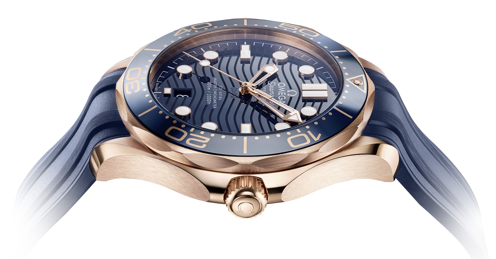 Omega Seamaster Diver 300M Sedna Gold Profile