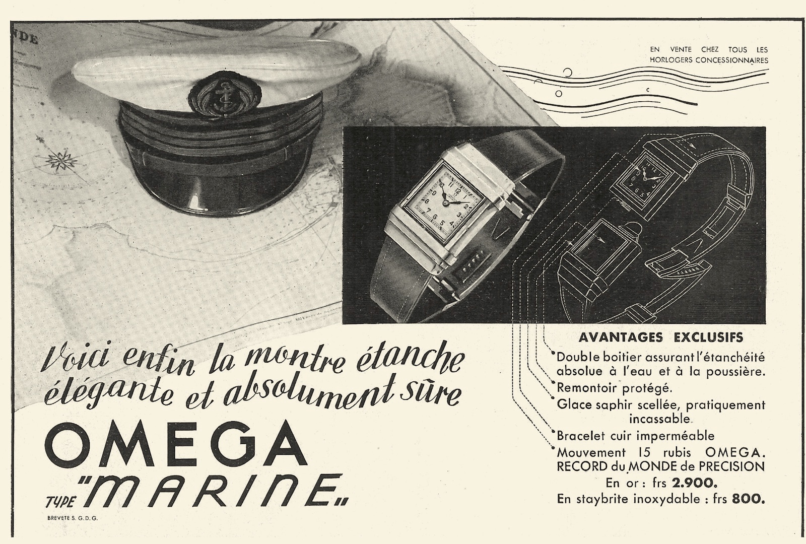 Publicidad Omega Marine 1937