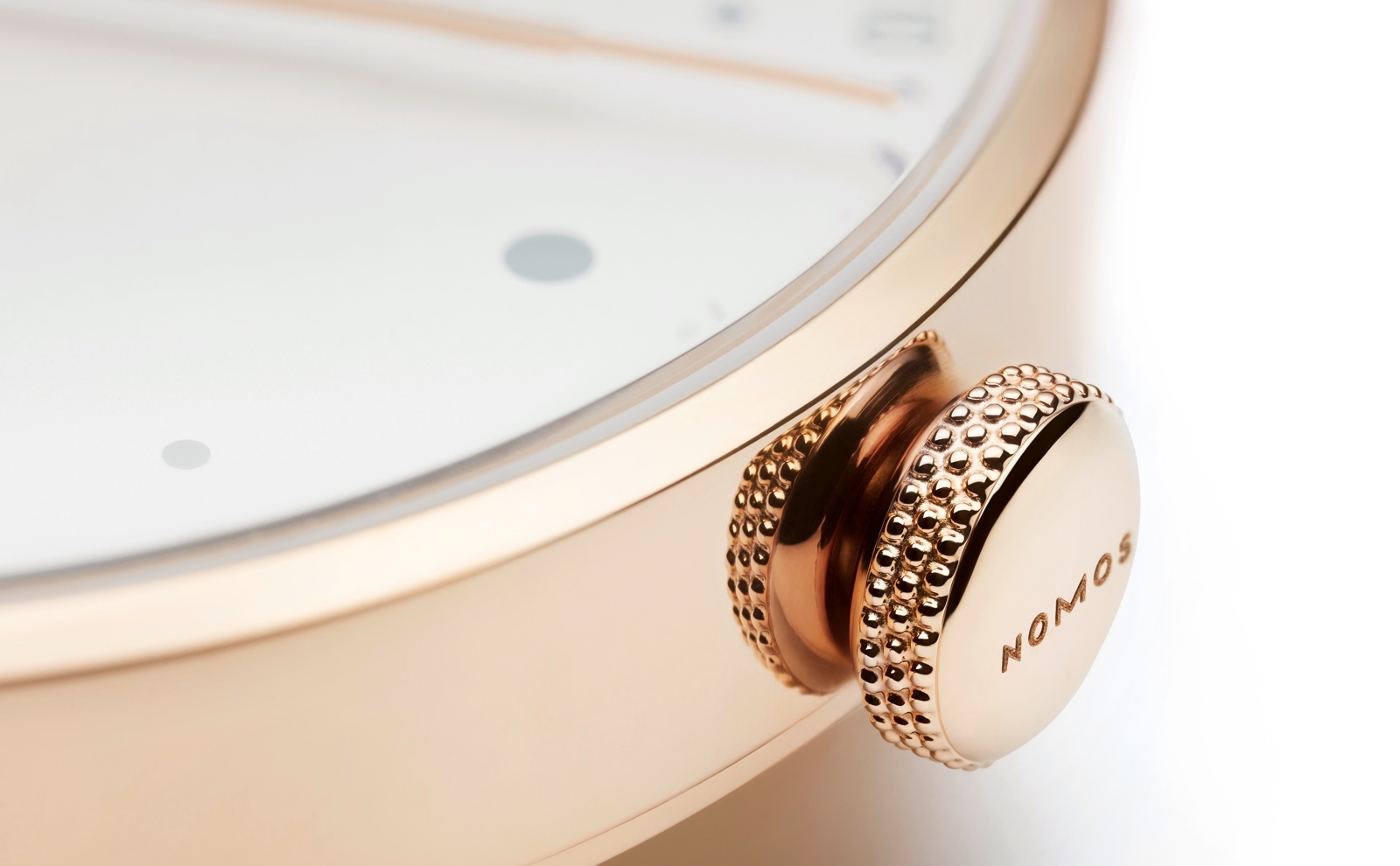 Nomos Metro Oro Rosa 33 Detalle Corona