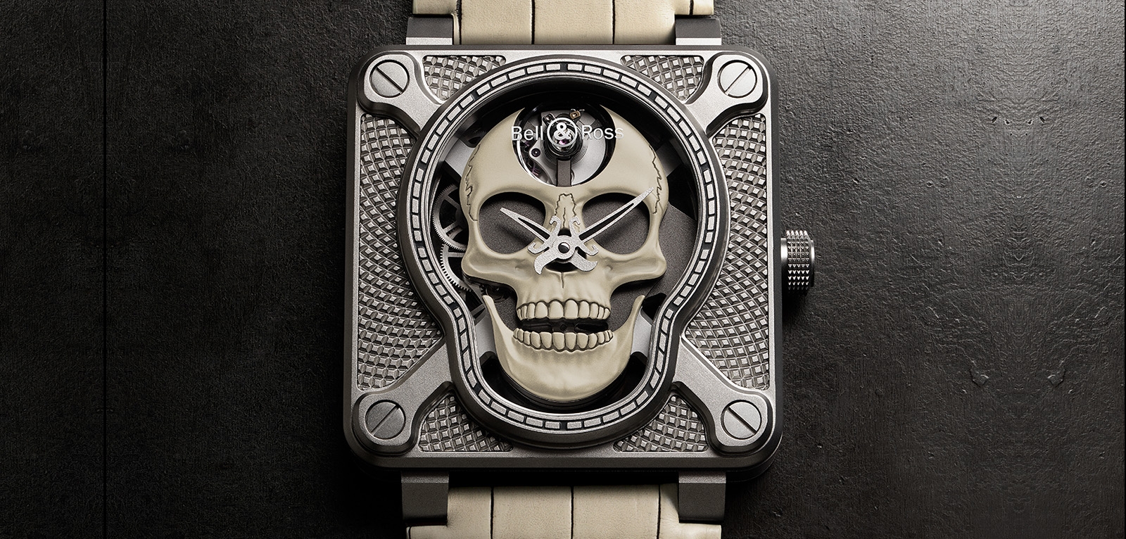 Bell & Ross BR 01 Laughing Skull White