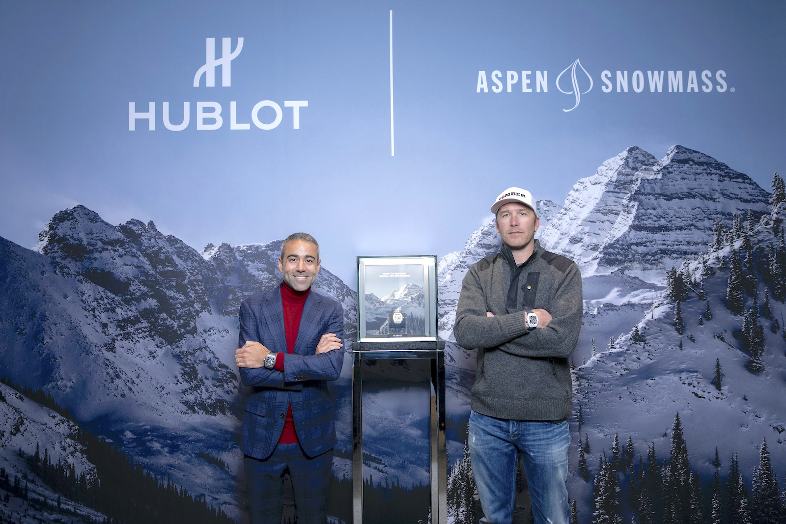 Boutique Hublot de Aspen - Jean-Francois Sberro and Bode Miller