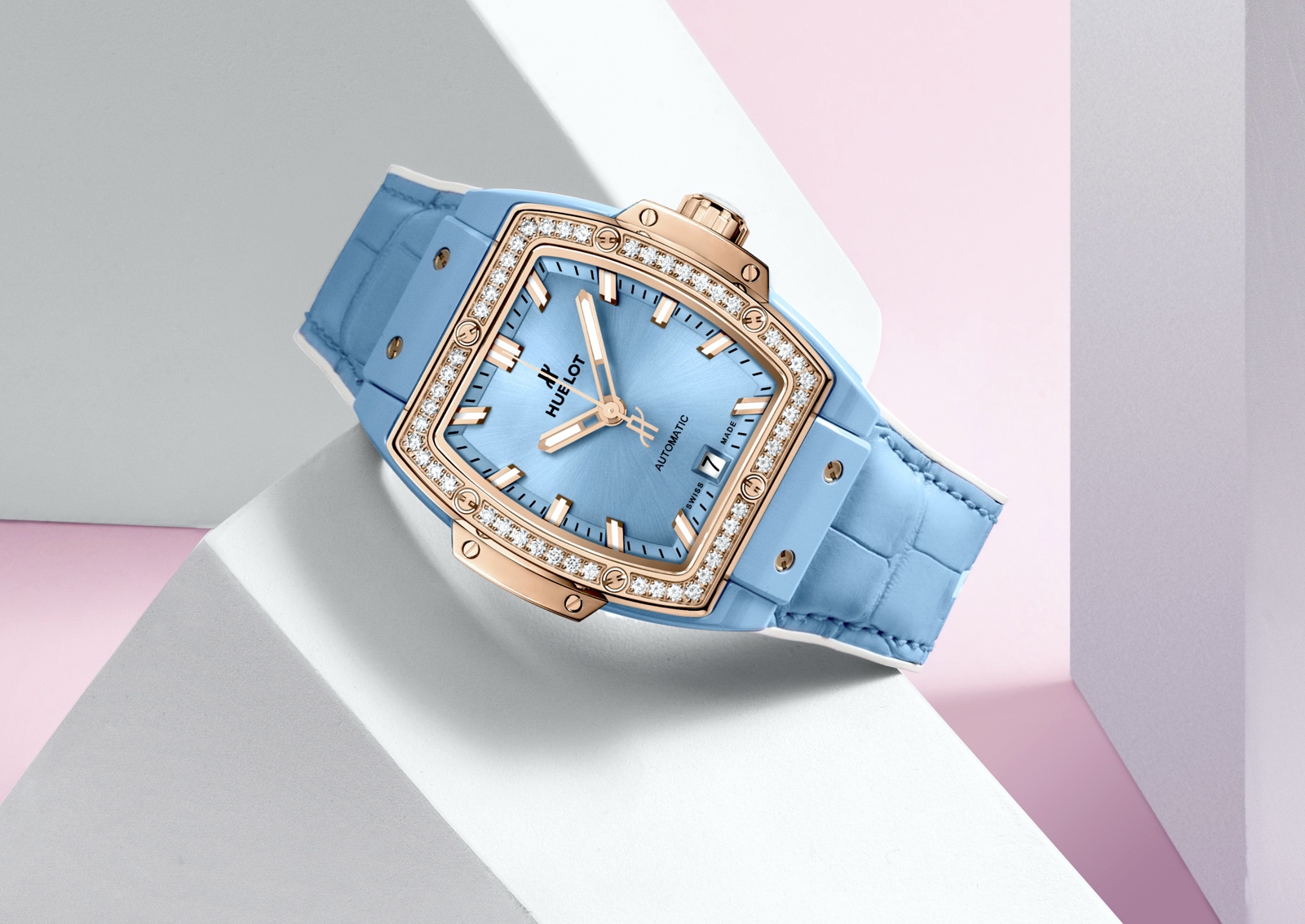 Hublot Spirit of Big Bang Light Blue & Pink Ceramic - King Gold blue