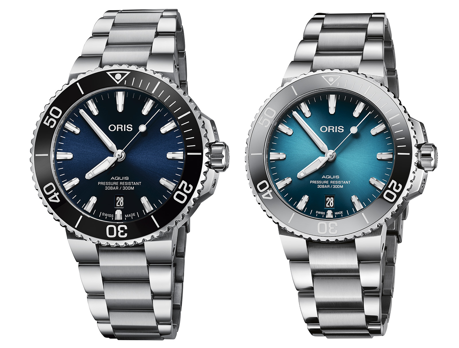 Oris aquis date azul best sale