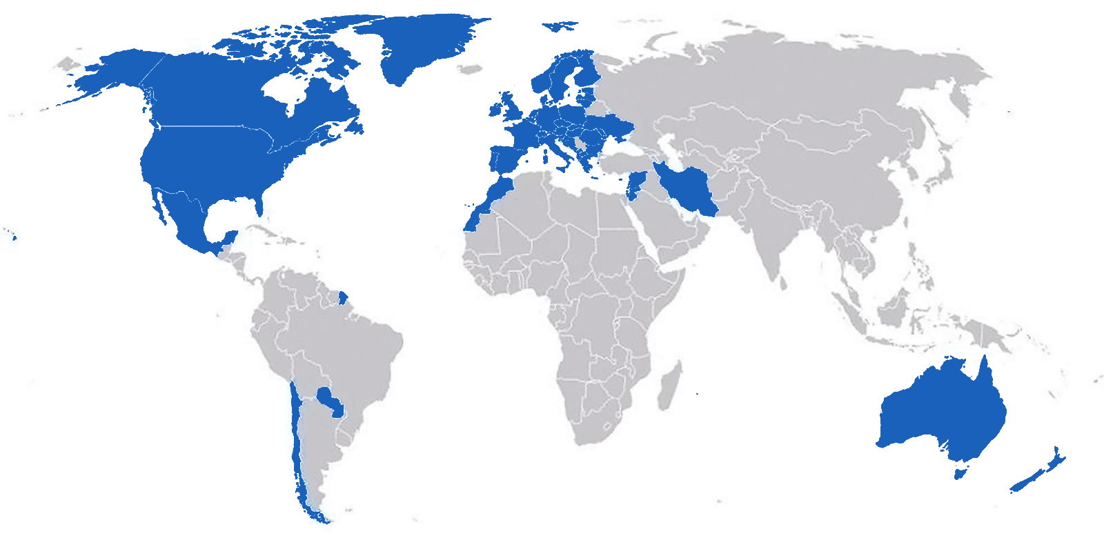 Mapa mundial de los paises con cambio horario verano