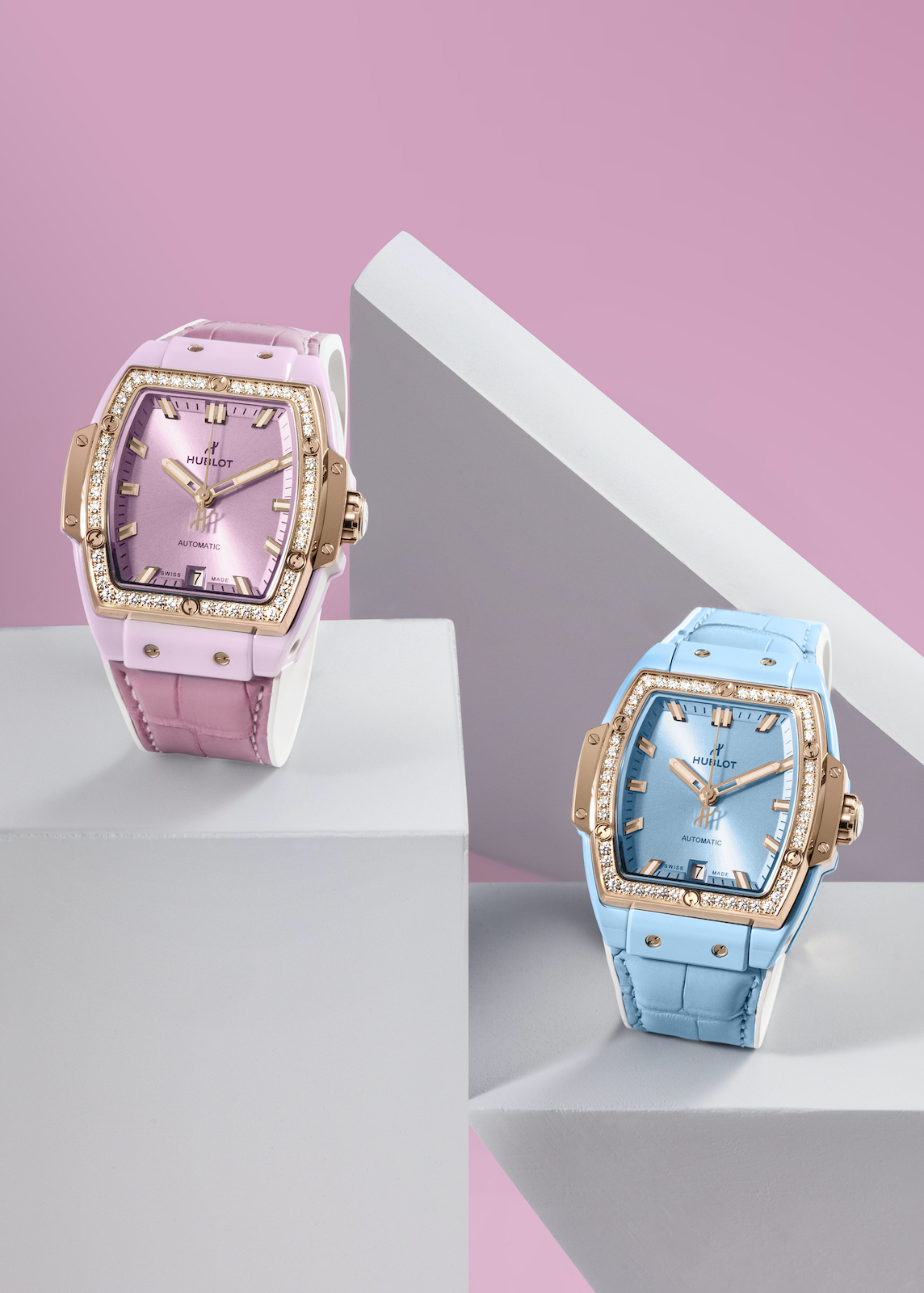 Hublot Spirit of Big Bang Light Blue & Pink Ceramic - King Gold