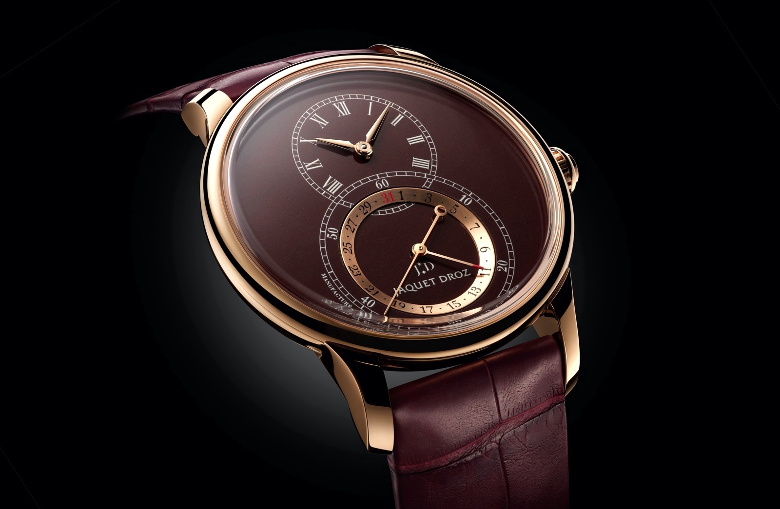 Jaquet Droz Grande Seconde Quantième 41 - gold bordeaux