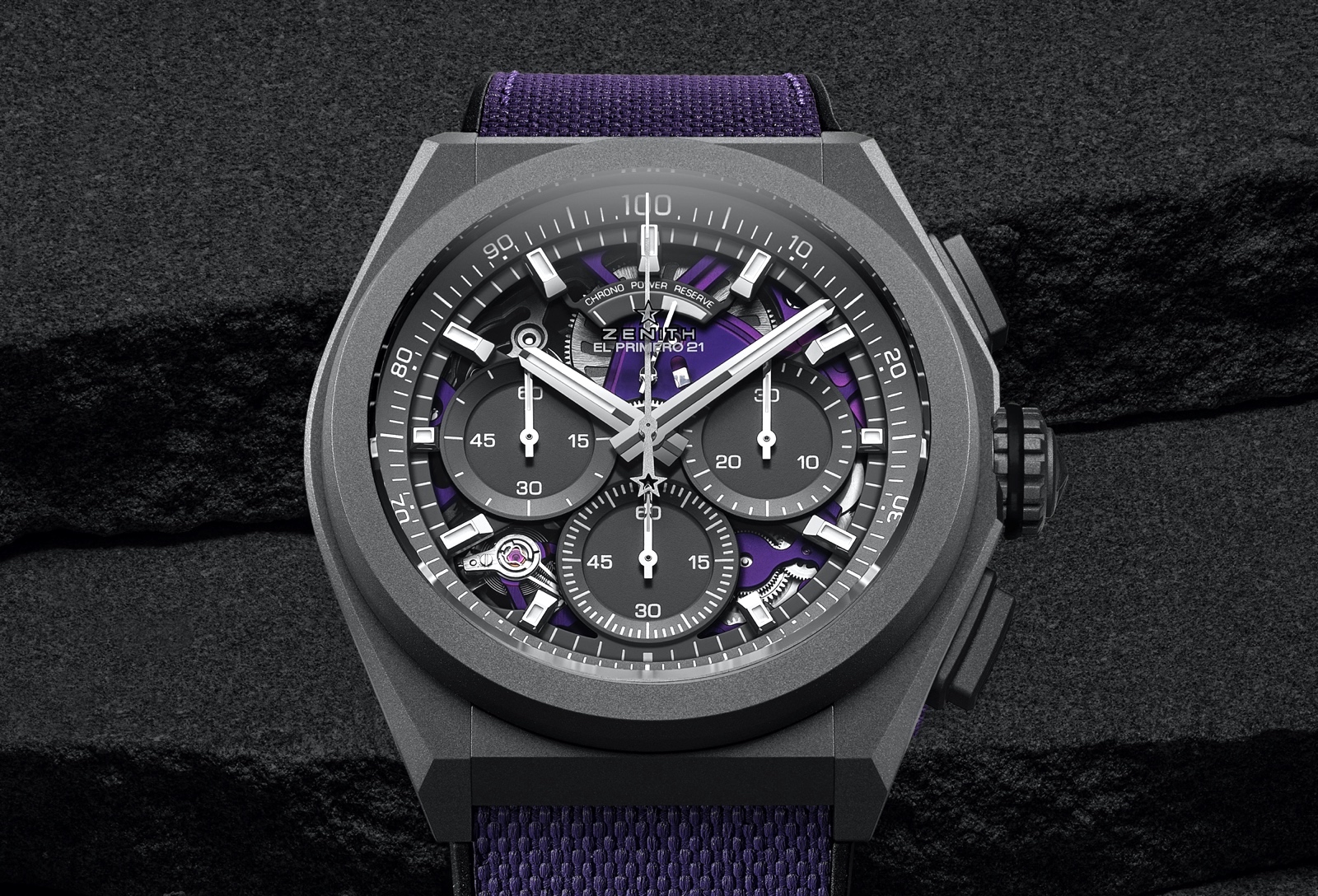 Zenith Defy 21 Ultraviolet - dial
