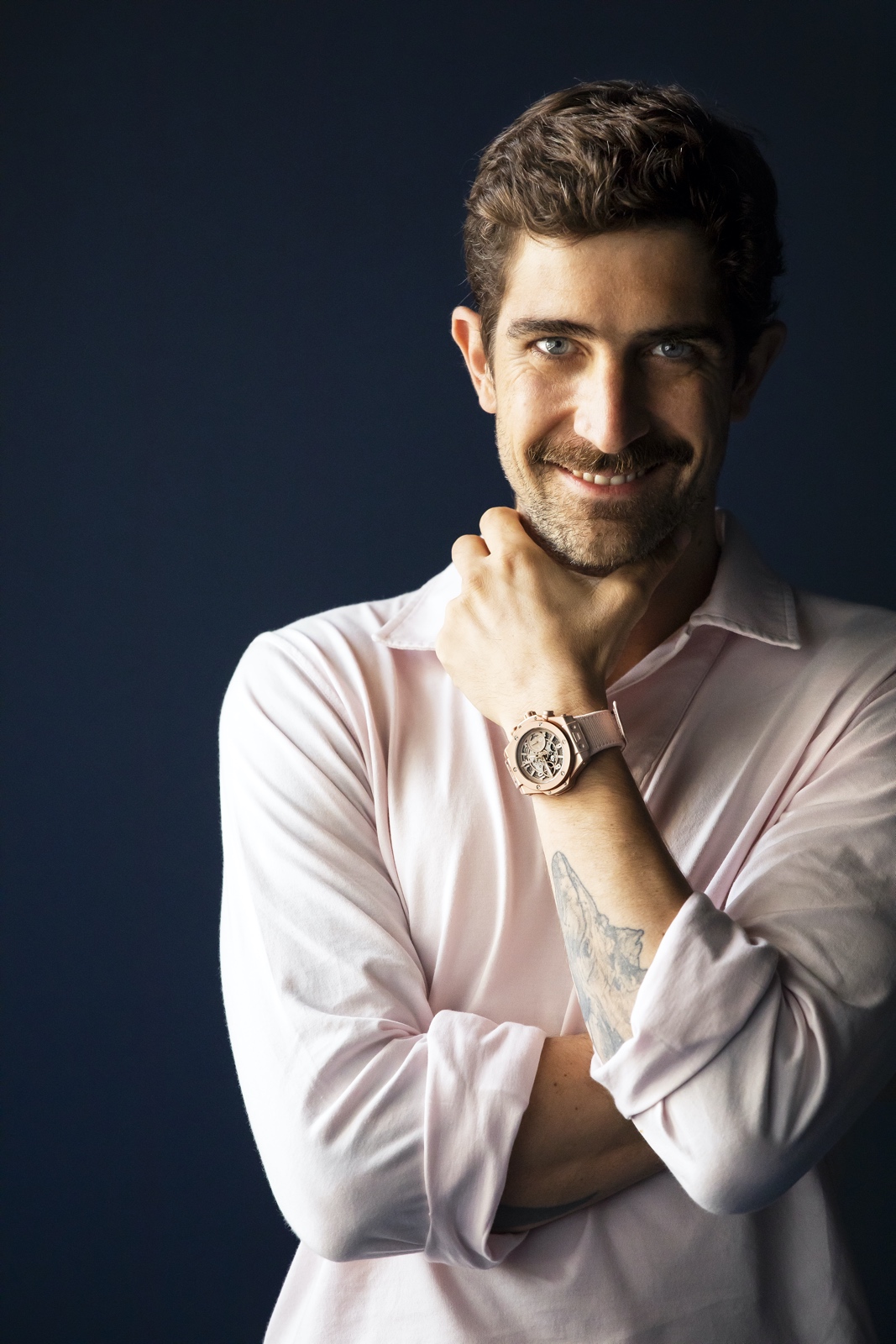 Carlo Borromeo - Director of Garage Italia Style Center - wearing the Big Bang Millennial Pink