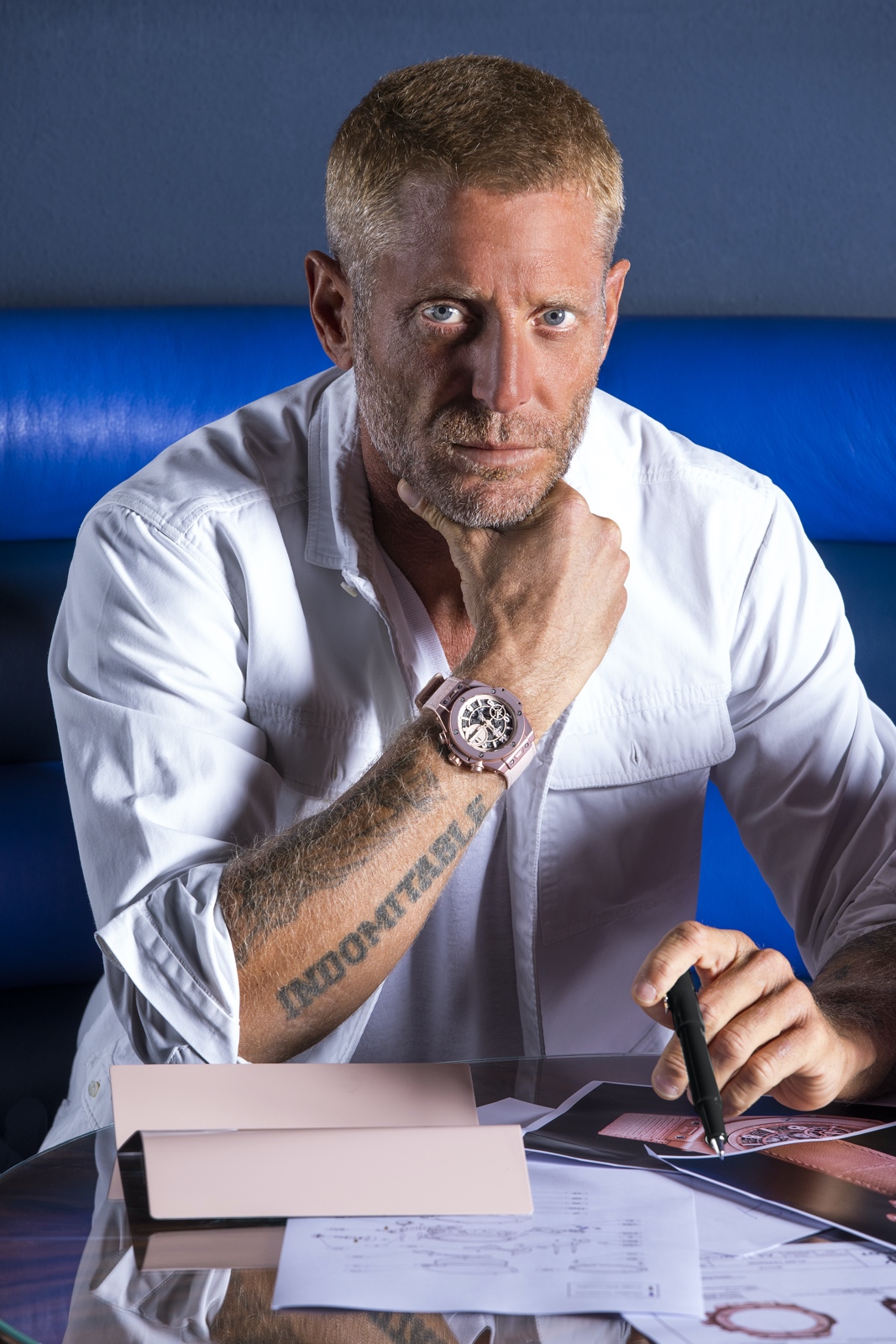 Lapo Elkann - Founder & Creative Chairman of Garage Italia - wearing the Big Bang Millennial Pink