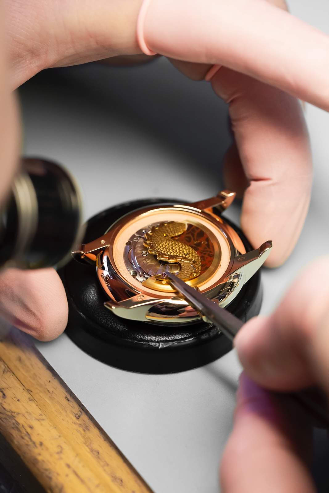 Jaquet Droz Petite Heure Minute Relief Dragon - caseback