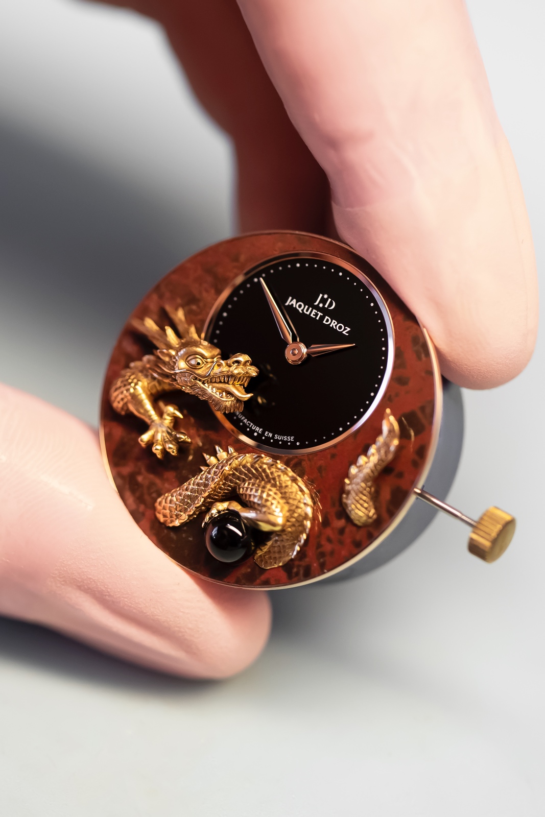 Jaquet Droz Petite Heure Minute Relief Dragon - dial