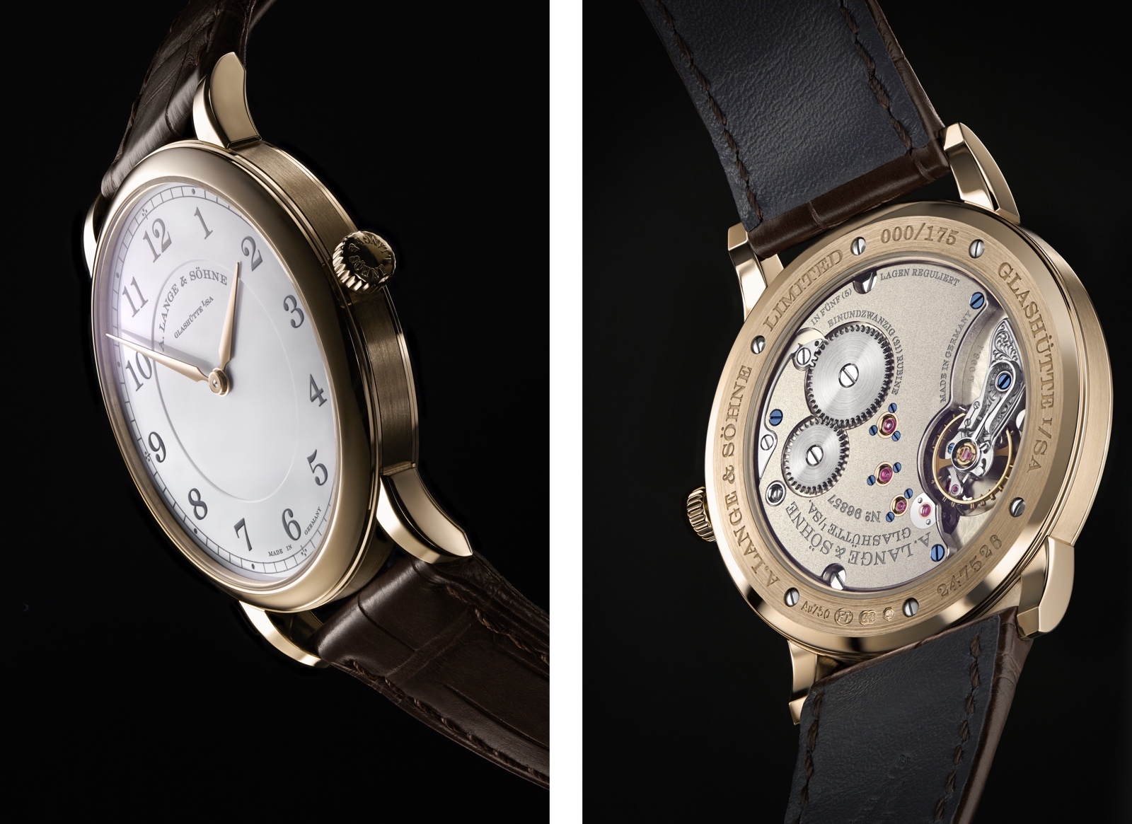 Lange 1815 Thin Honeygold Homage to F.A. Lange Views
