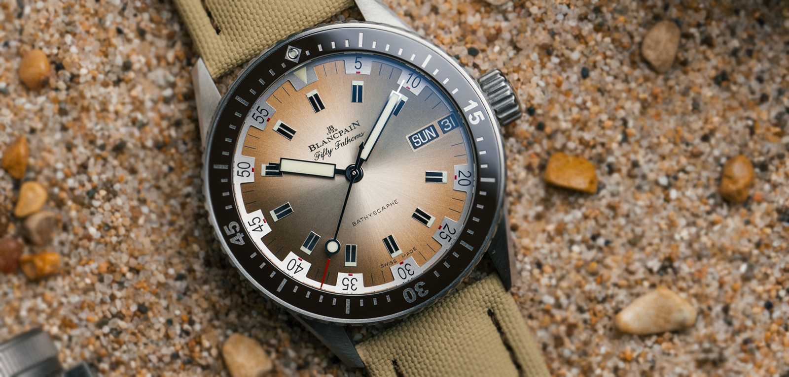 Blancpain Fifty Fathoms Bathyscaphe Day Date Desert Edition