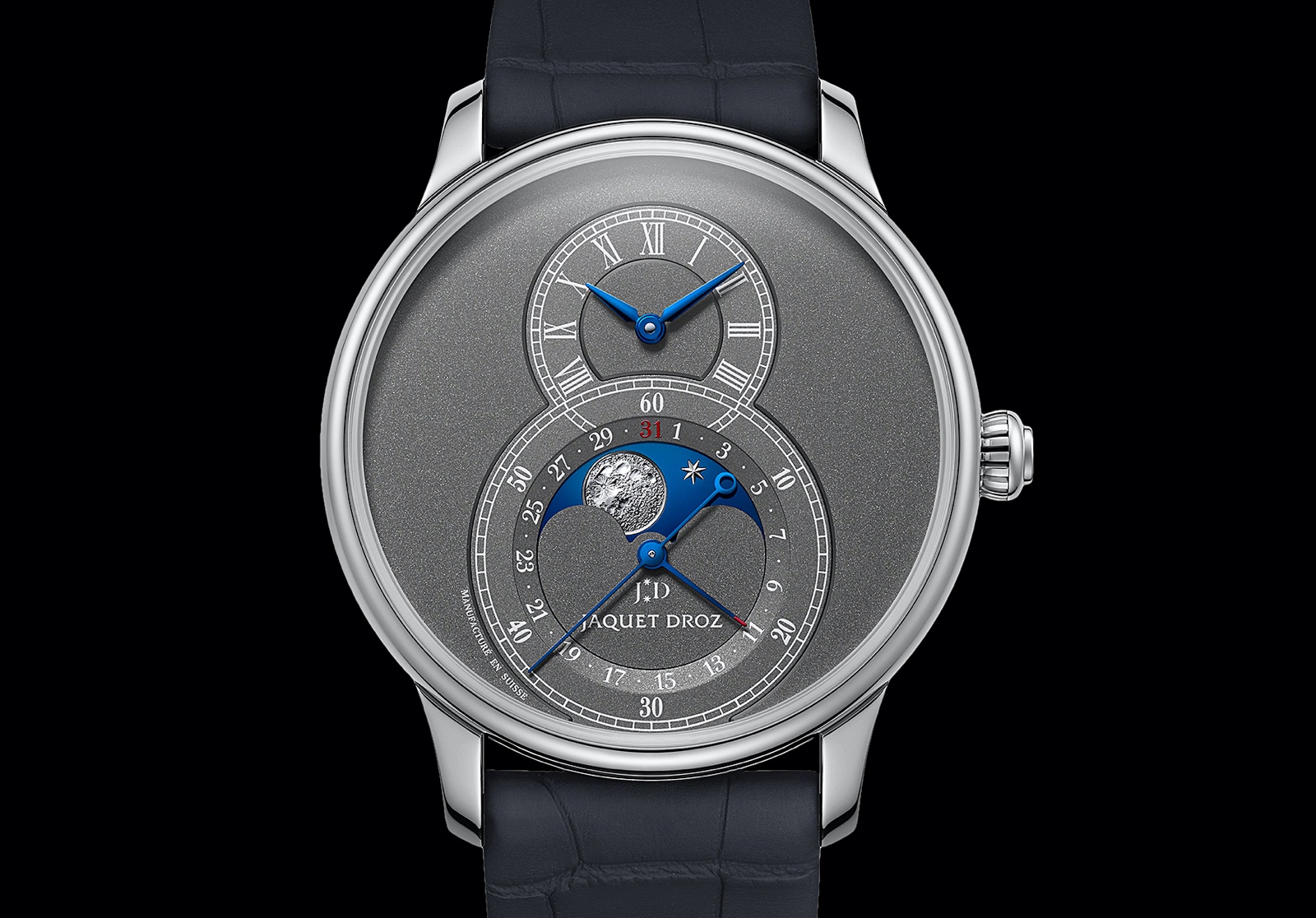 Jaquet Droz Grande Seconde Moon Anthracite - front