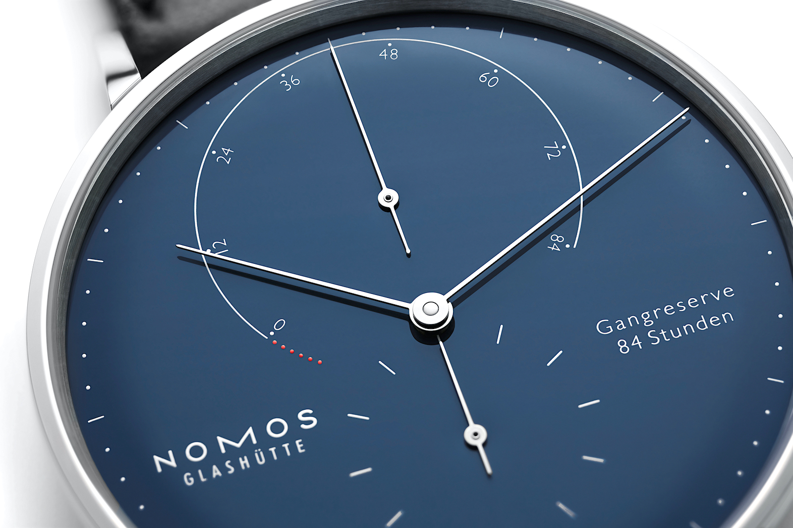 Nomos Lambda 175 Years Watchmaking Glashütte - blue dial detalle