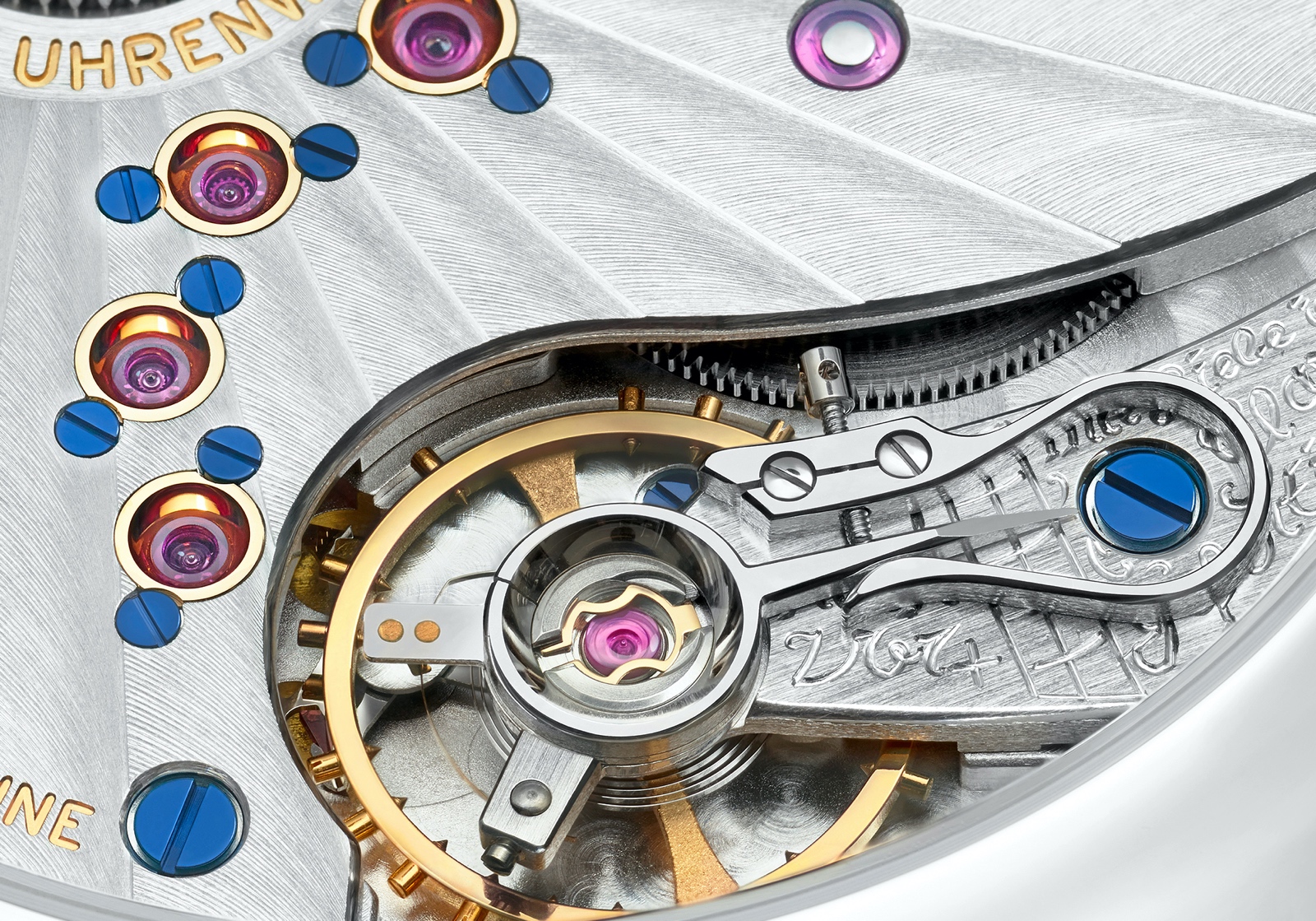 Nomos Lambda 175 Years Watchmaking Glashütte - calibre DUW 1001 detalle