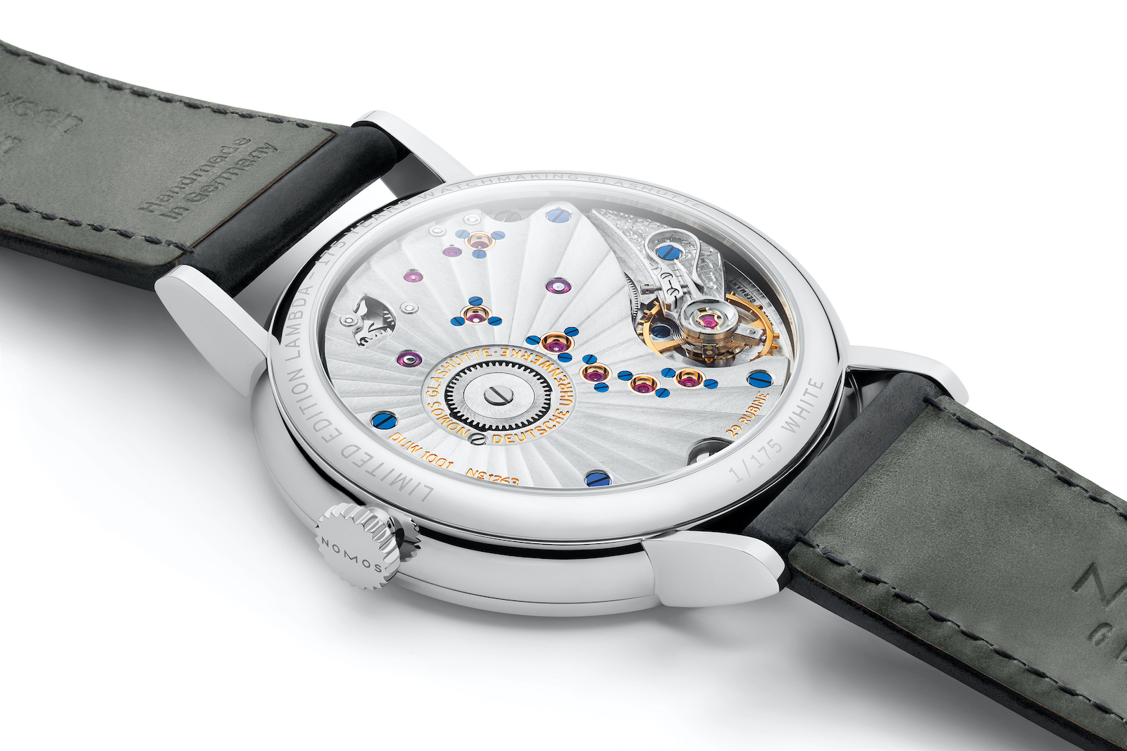 Nomos Lambda 175 Years Watchmaking Glashütte - white caseback