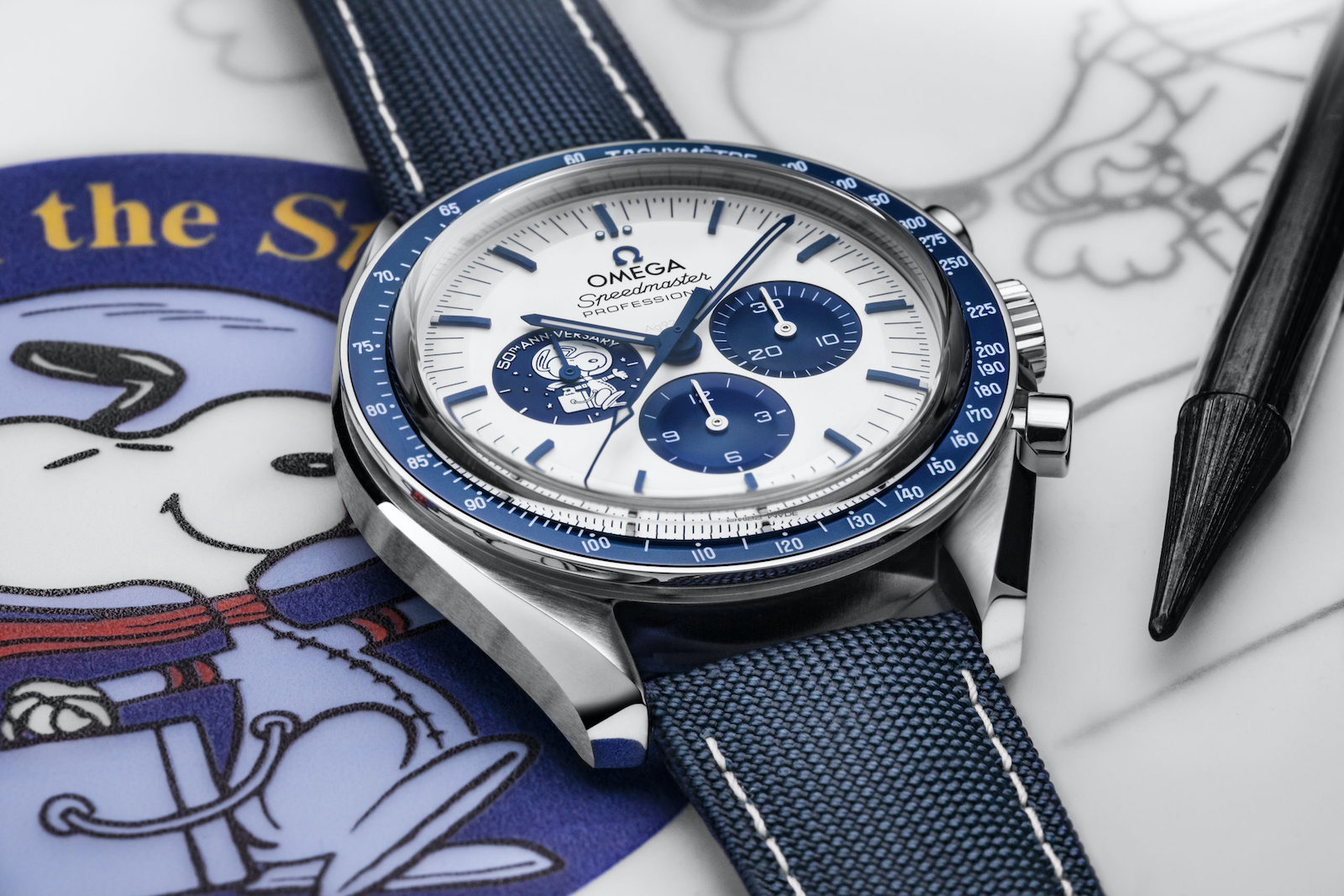 Omega Speedmaster Silver Snoopy Award 50th Anniversary - art 1