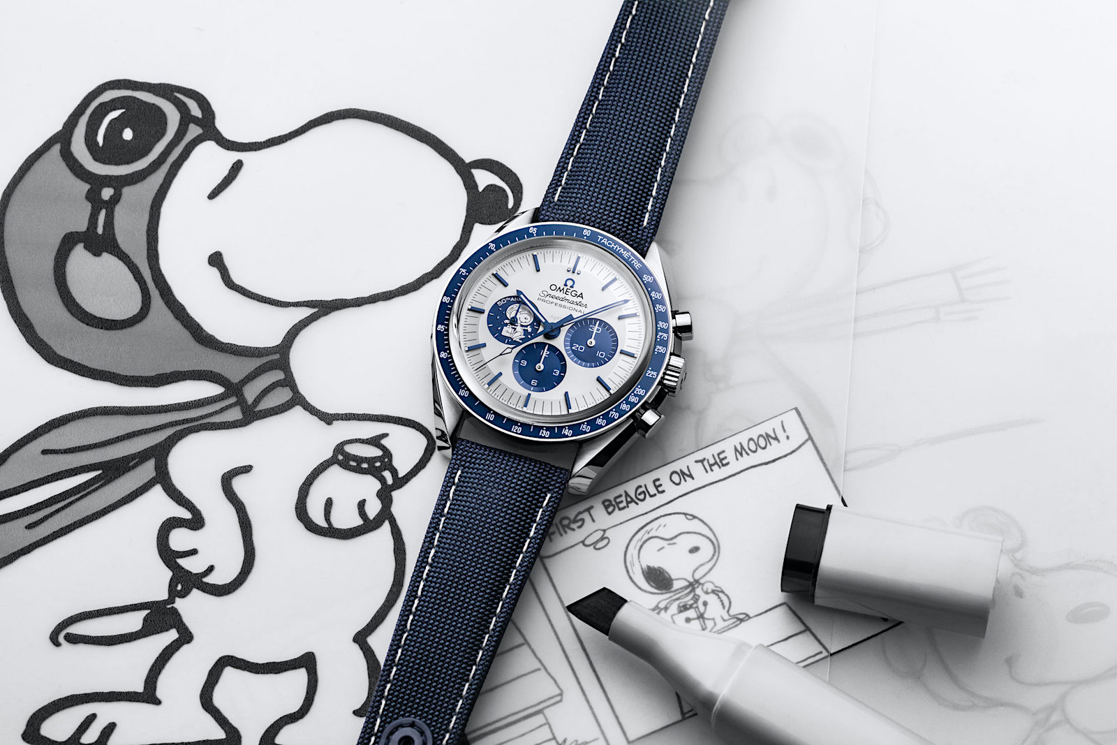 Omega Speedmaster Silver Snoopy Award 50th Anniversary - art 2