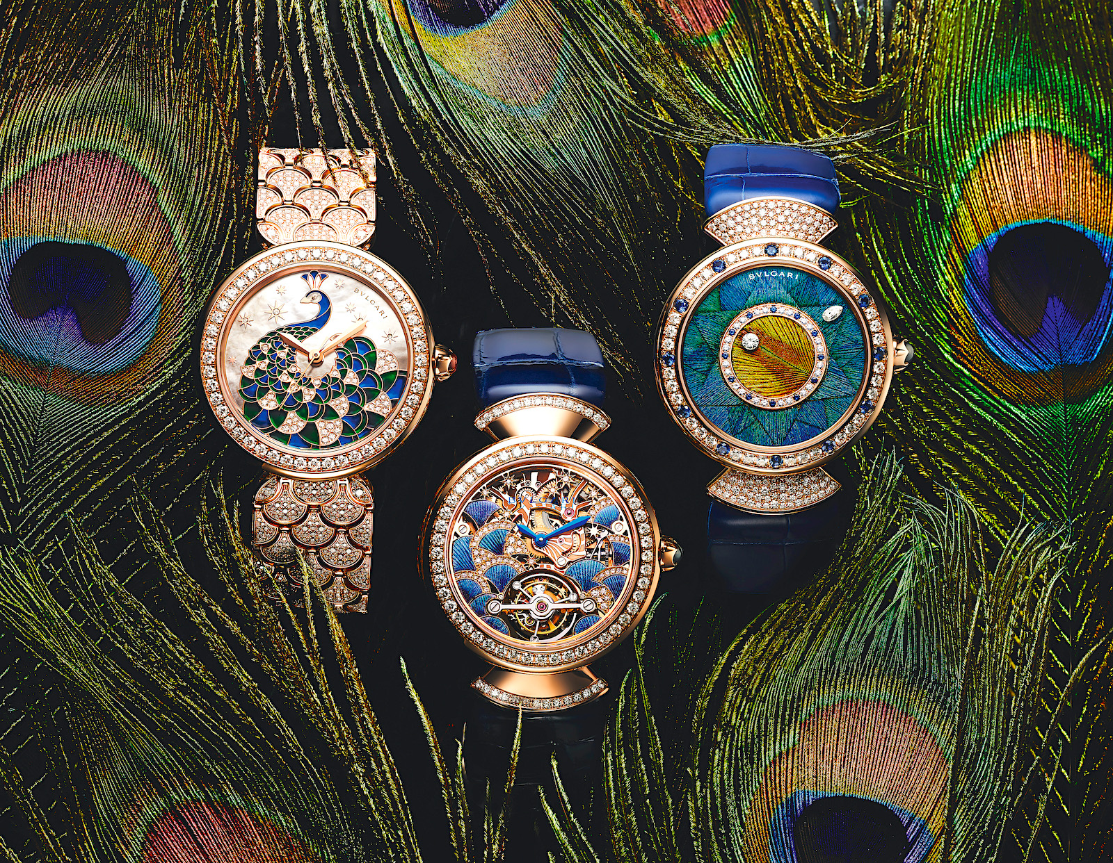 Bvlgari en la LVMH Watch Week 2021 - Divas’ Dream Peacock trio