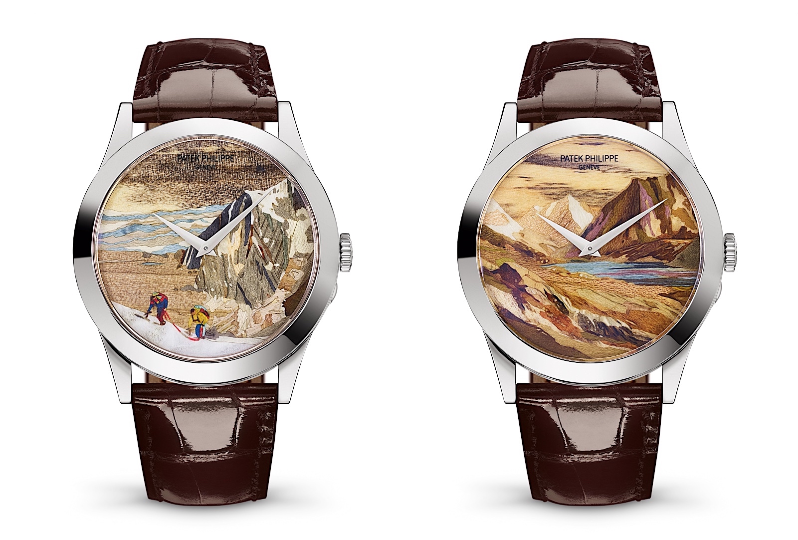 Patek Philippe Rare Handcrafts Exhibition - Serie Alpes Suizos - 5089G-059 y 5089G-060 - Marquetería de Madera (b)