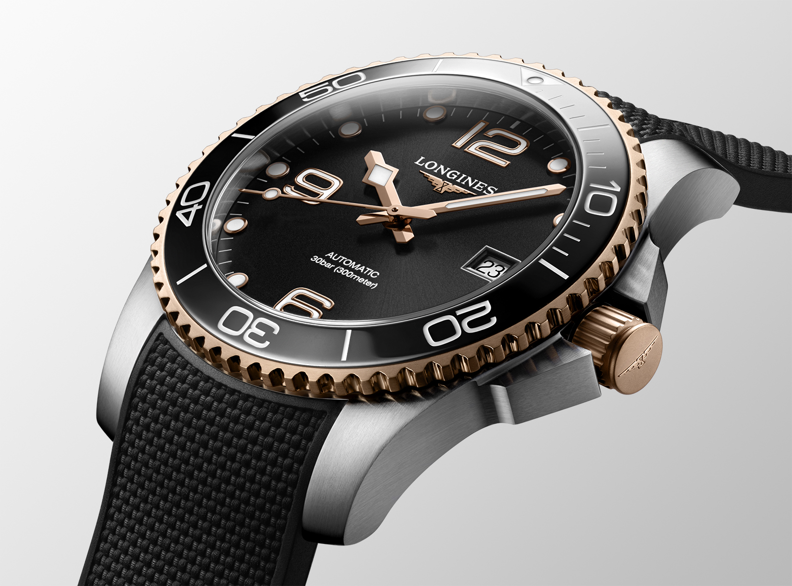 Longines HydroConquest bicolor negro