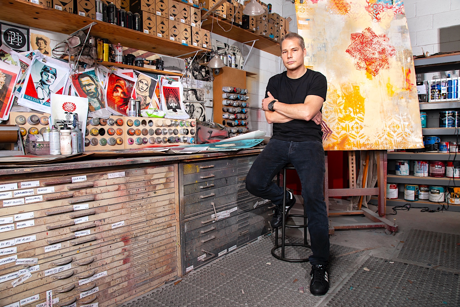 Shepard Fairey wearing the Hublot Classic Fusion Chronograph Shepard Fairey