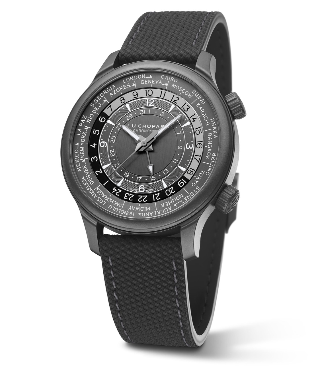 168574-3008 L.U.C Time Traveler One Black (front)