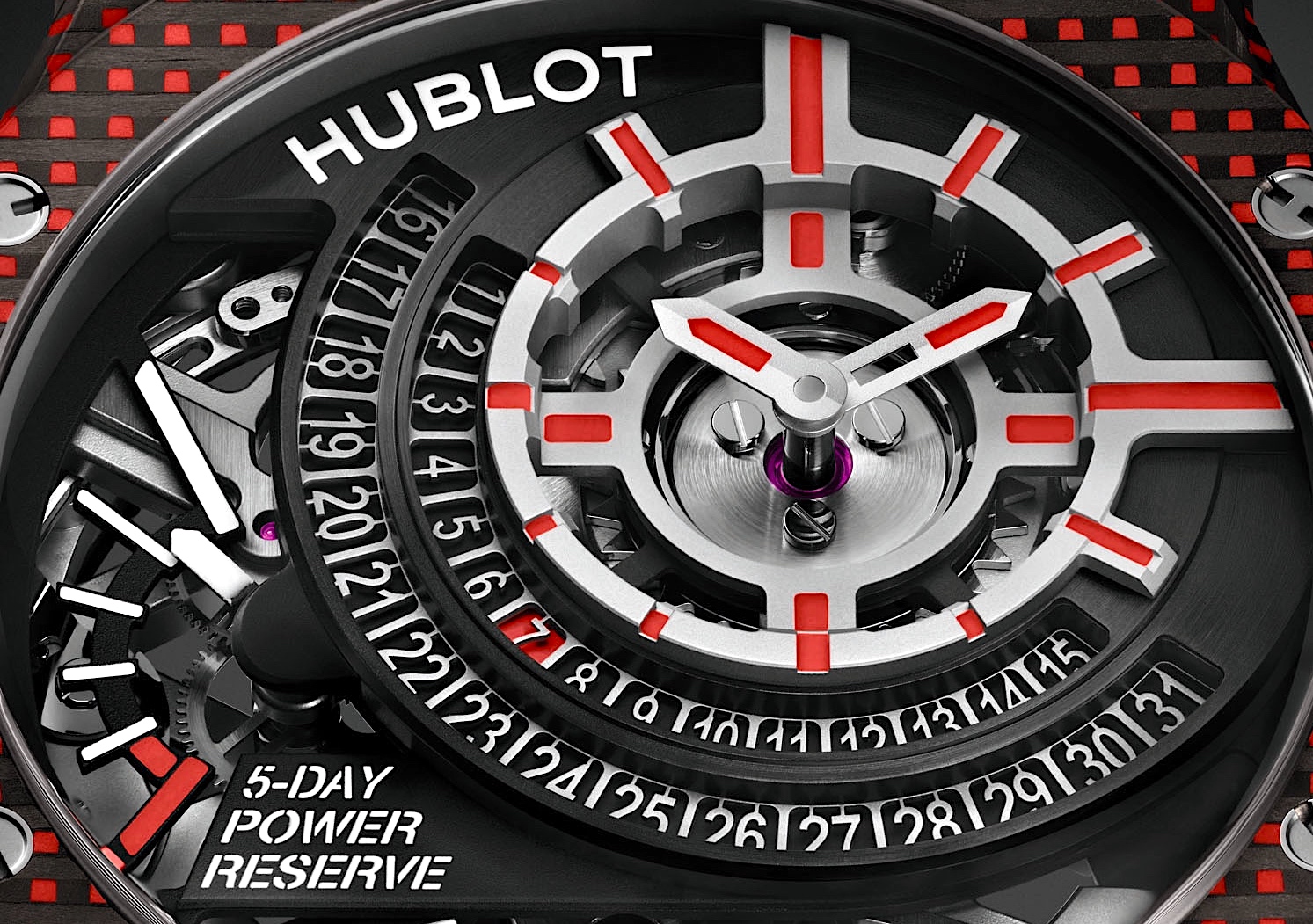 Hublot MP-09 Tourbillon Bi-Axis - detalle esfera