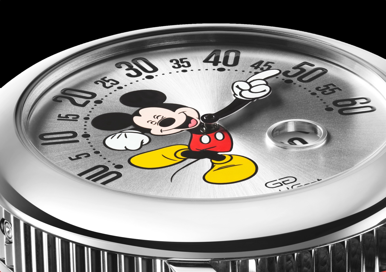 Gerald Genta Arena Retrograde Mickey Mouse - detalle esfera