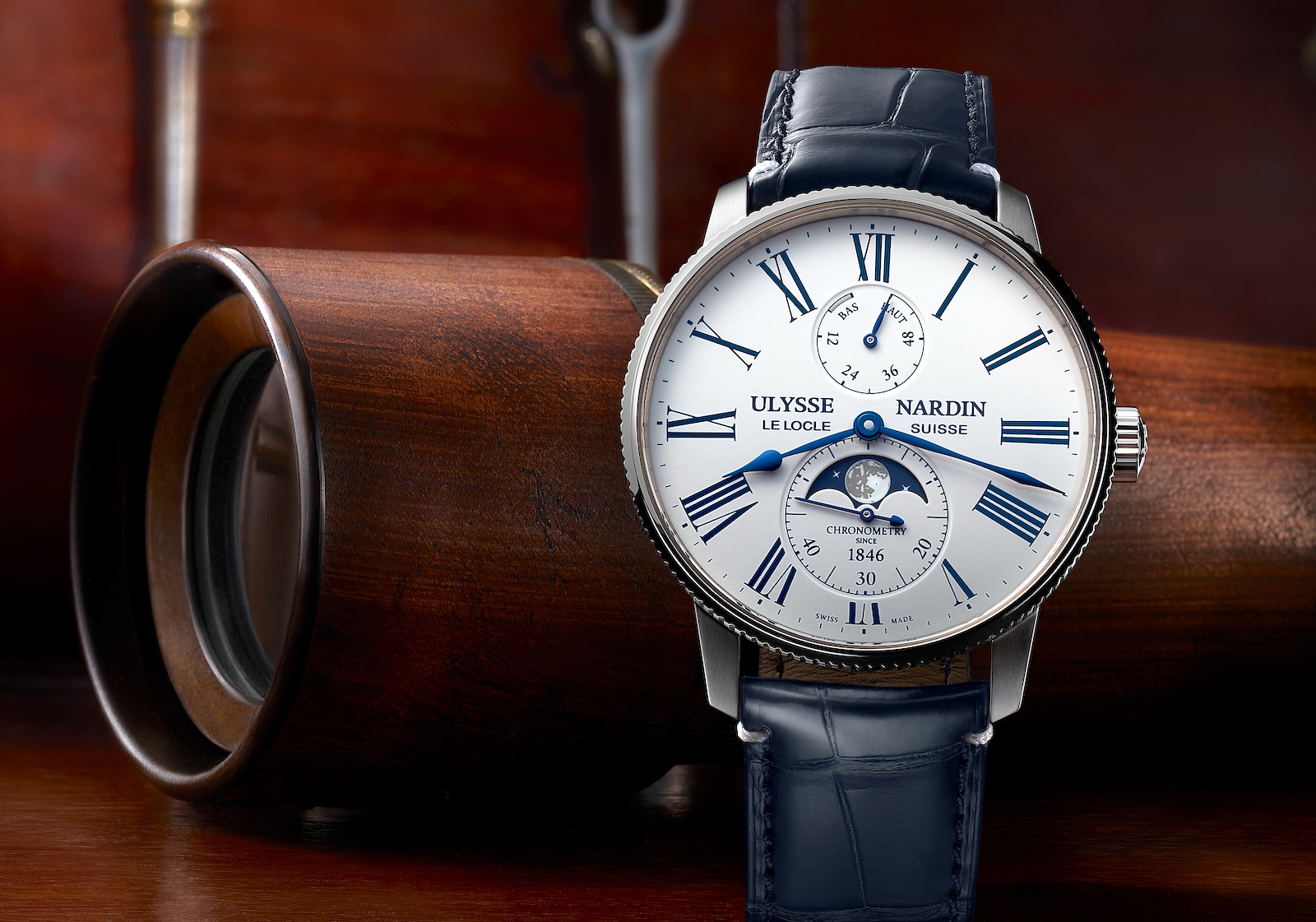Ulysse Nardin Marine Torpilleur Moonphase - white dial