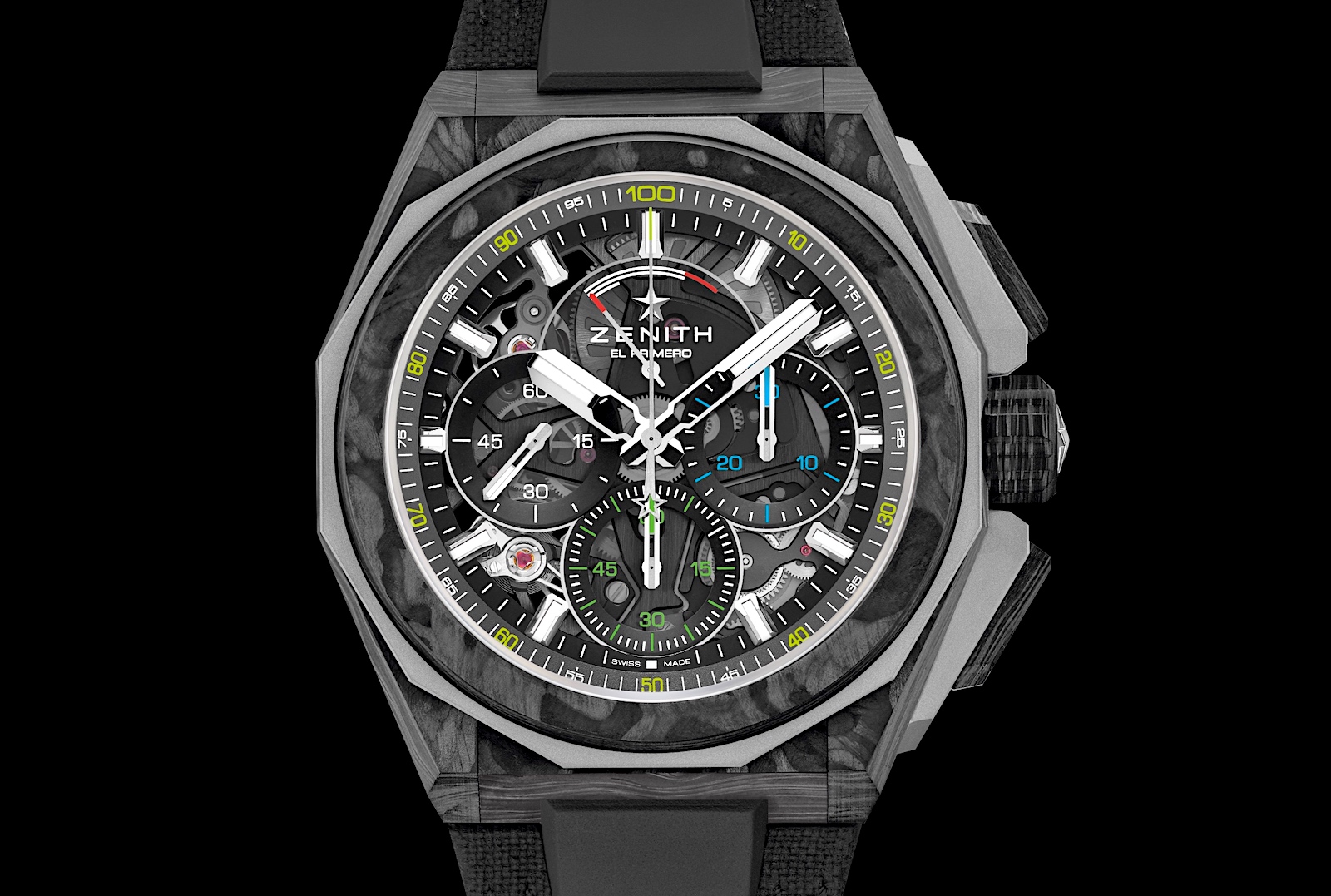 Zenith en la LVMH Watch Week 2022 - Defy Extreme Carbon, dial
