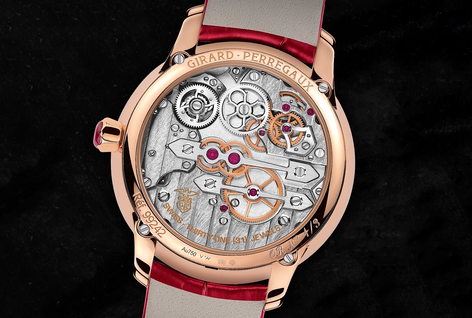 Girard-Perregaux Tourbillon with Three Gold Bridges Ruby Heart - caseback