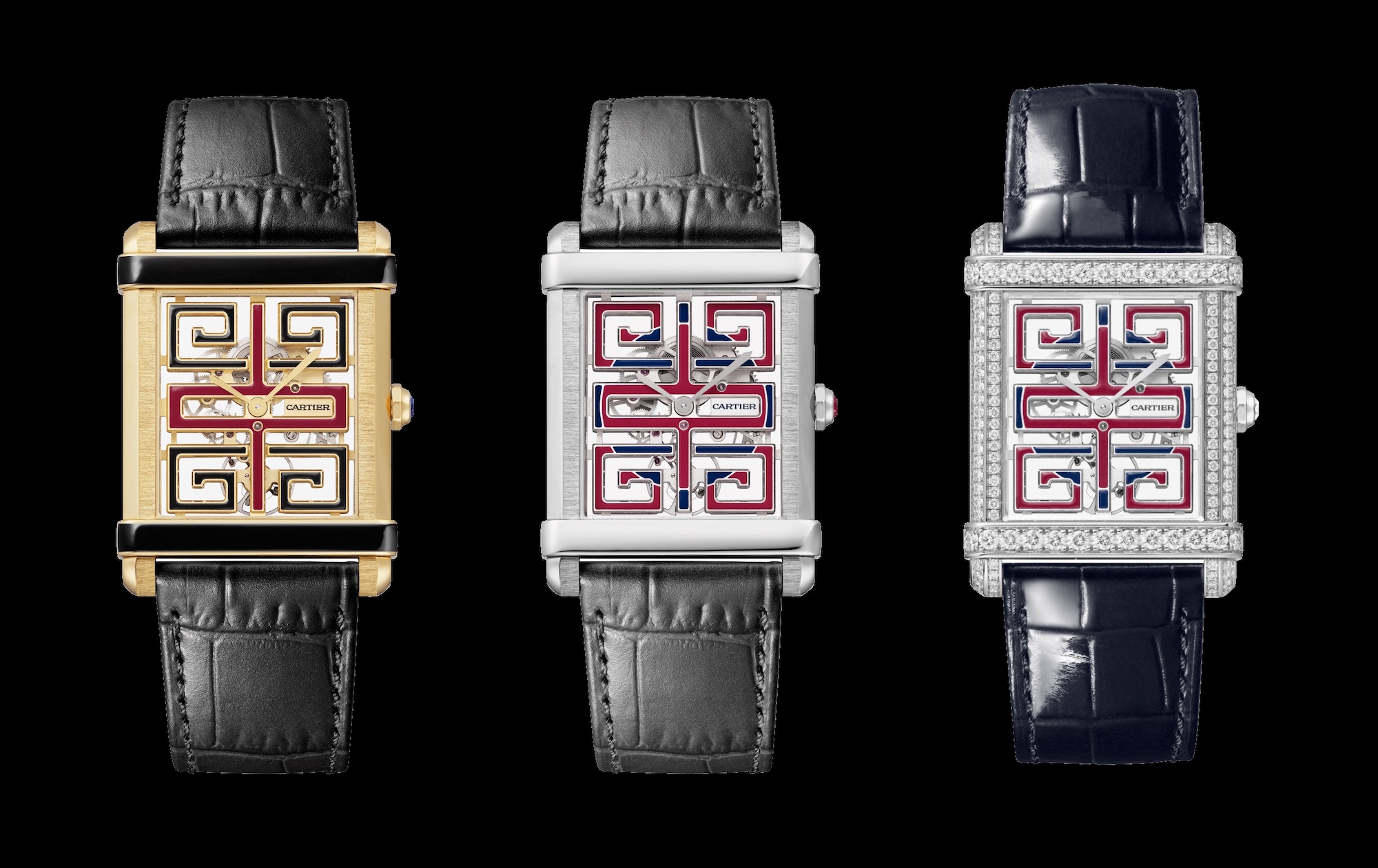 Cartier Privé Tank Chinoise - trio skeleton
