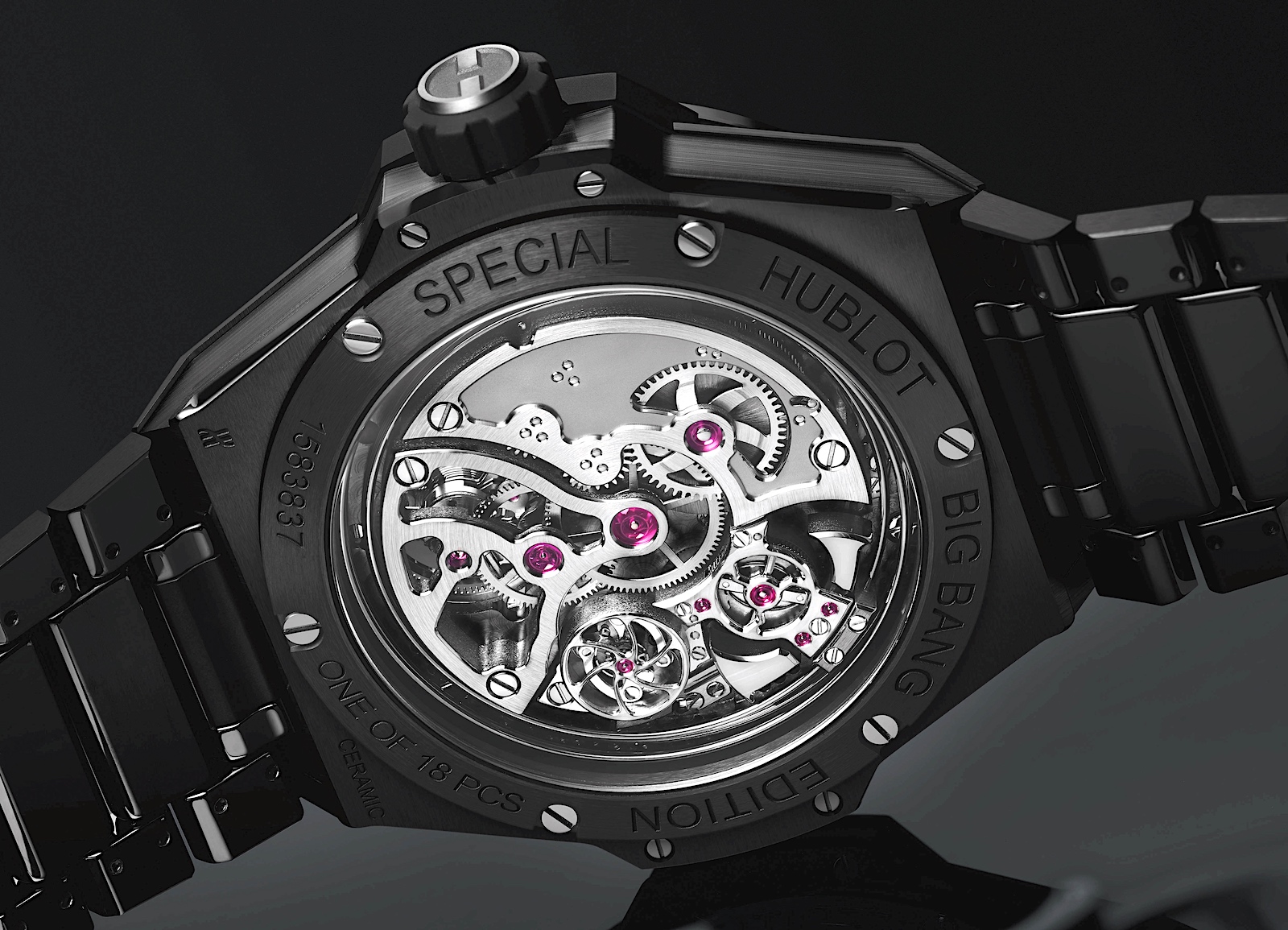 Hublot Big Bang Integral Tourbillon Cathedral Minute Repeater Ceramic - black caseback